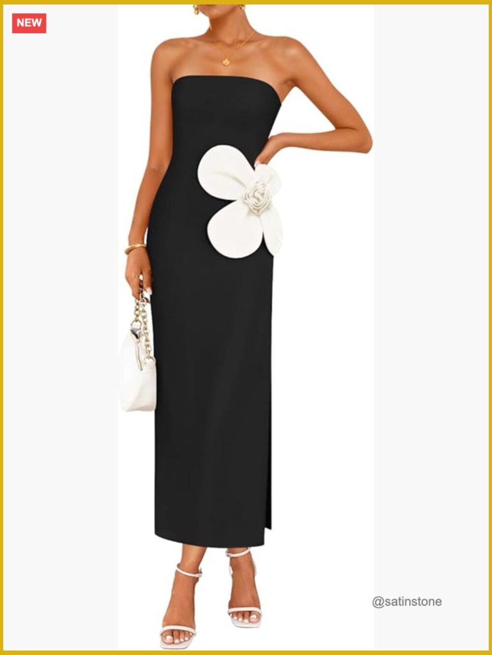Strapless Bodycon Maxi Dress Ribbed Knit Backless Floral Tube